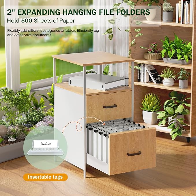 12 PCS Hanging File Folders Letter Size, Plastic Hanging Folders, Extra - Image 3