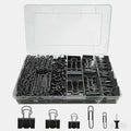 282 Pcs Black Office Clips Set Binder Clips and Paper Clips Push Pin Colored by Unknown