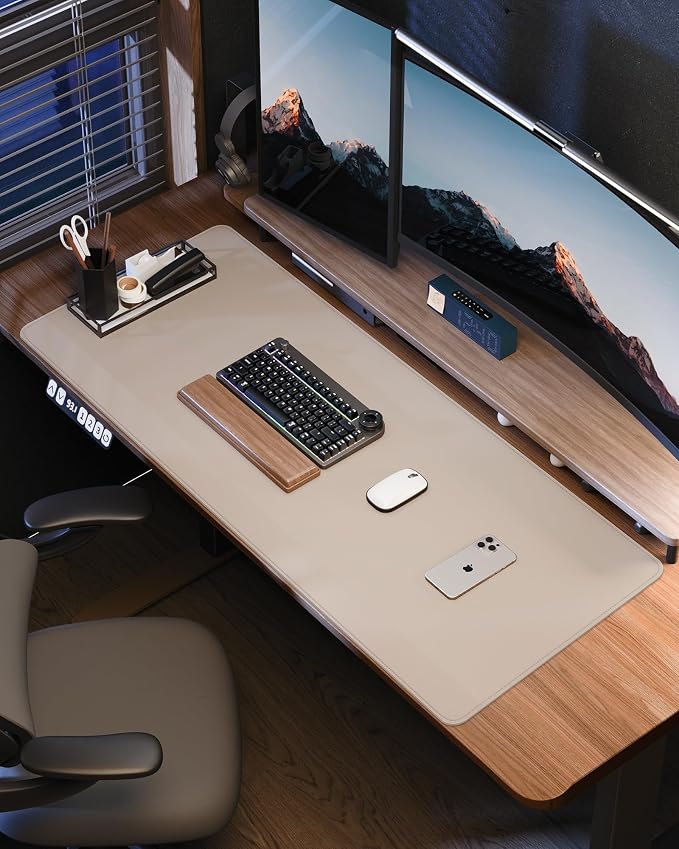 AFIING Leather Desk Pad Protector, Office Mat, Large Mouse Pad, Non-Slip PU - Image 7