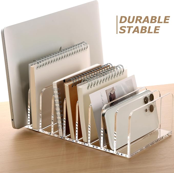 SANRUI Clear Desk Mail Organizer, 9 Compartments Acrylic Office Document Sorter - Image 6