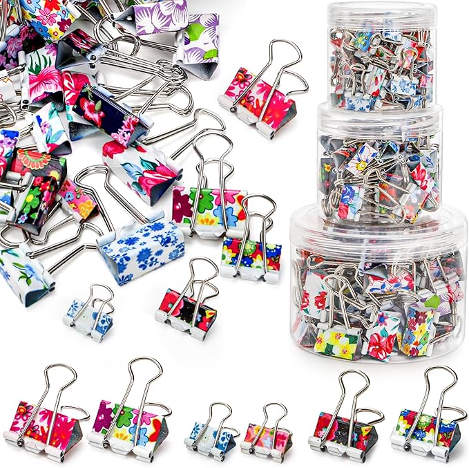 Fasmov 148 Pcs Cute Binder Clips by Fasmov