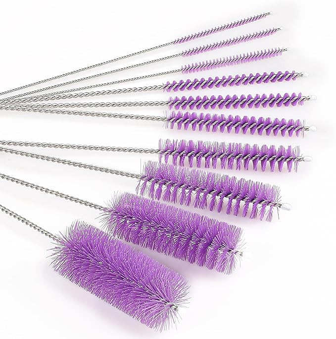 CiaraQ Bottle Cleaning Brushes, 8 Inch Nylon Tube Brush Set | Purple Cleaner - Image 6