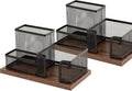 Antique Wood & Mesh Pen Holder Office Supplies Caddy, Storage Baskets by ASIFMTHOT