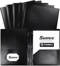 SUNEE 12-Pack Black Plastic Folders by SUNEE