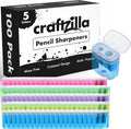 Craftzilla Pencil Sharpener 100 Pack, Manual Pencil Sharpeners Bulk, Handheld by Craftzilla