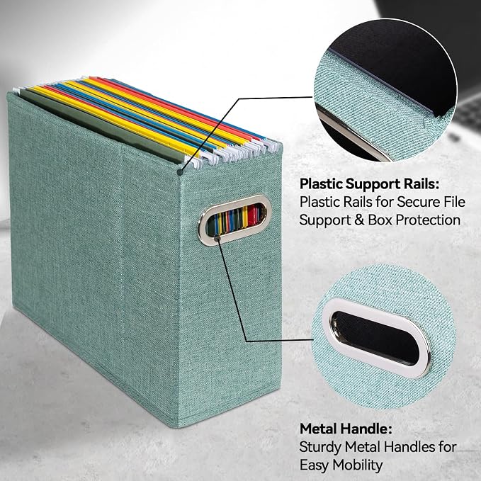 4 Packs Letter Size File Organizer, File Folders Organizer, Fabric Storage Box - Image 4