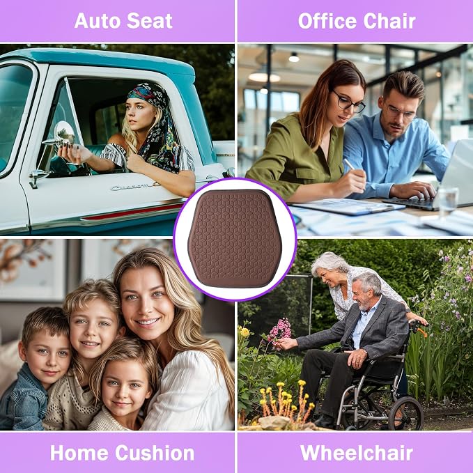 Thin Premium Gel Seat Cushion for Car Seat, Office Chair, Wheelchair, Golf Cart - Image 6
