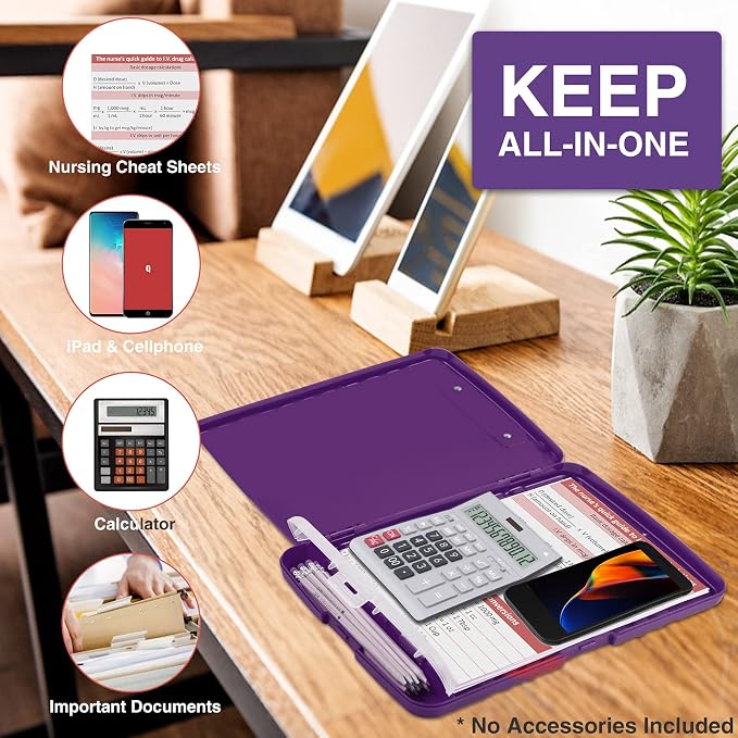 Sooez Clipboard with Storage, Clip Board 8.5 x 11 with Pen Holder, Plastic - Image 5