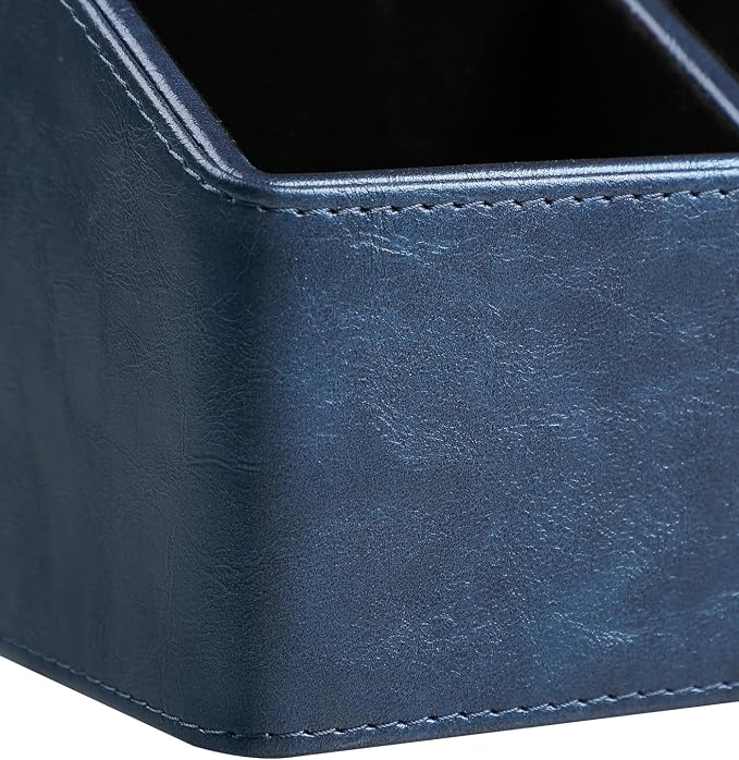 PU Leather Desk Organizer, Luxury Remote Control Holder - Image 7
