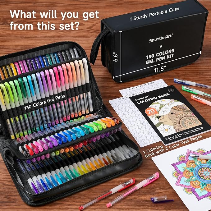 Shuttle Art Gel Pens, 130 Colors Gel Pen - Image 2