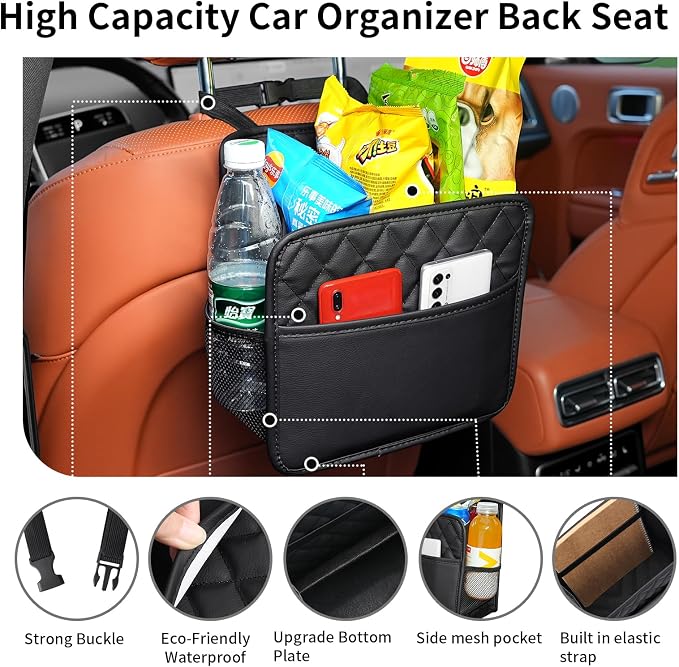 FrgKbTm Car Seat Back Organizer, Waterproof Car Backseat Organizer - Image 5