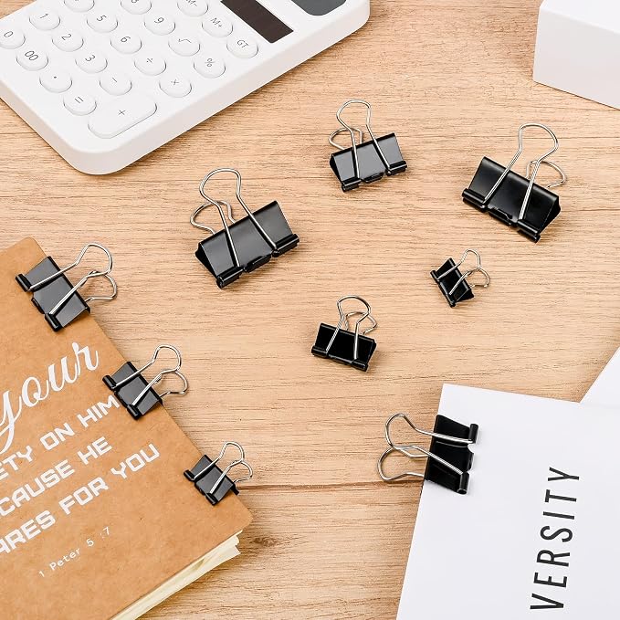 Binder Clips Paper Clamps Assorted Sizes 140 Count, 4 Sizes in One Pack - Image 7