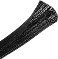 10ft - 3/4 inch Braided Cable Management Sleeve Cord Protector - Self-Wrapping by CrocSee