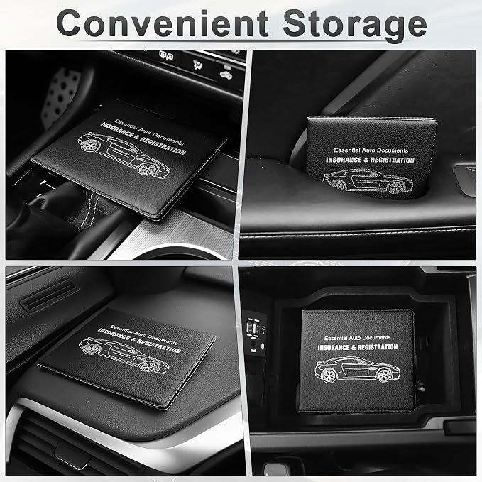 UYYE Car Registration and Insurance Card Holder, Vehicle Glove Box Car Organizer - Image 4
