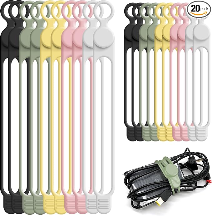 Silicone Cable Ties Cord Organizer by ELECTRONICSORGANIZATION