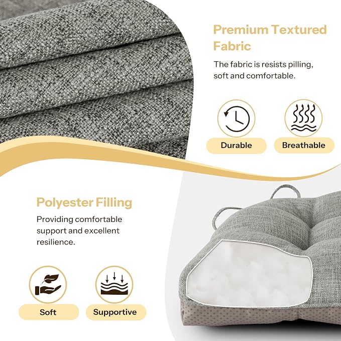 Non Slip Chair Cushions for Dining Chairs Set of 4 Kitchen Chair Cushions - Image 5