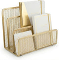BLU MONACO | Gold Metal Mesh Mail Sorter Organizer Countertop | Paper Sorter by Blu_Monaco