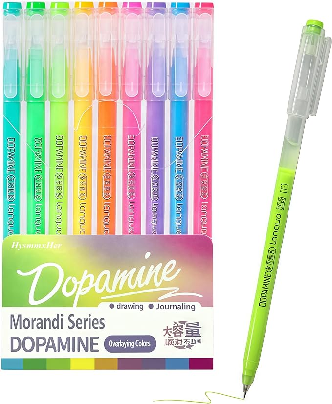 9 Colored Gel Pens Set, 0.6mm Fine Point by HysmmxHer