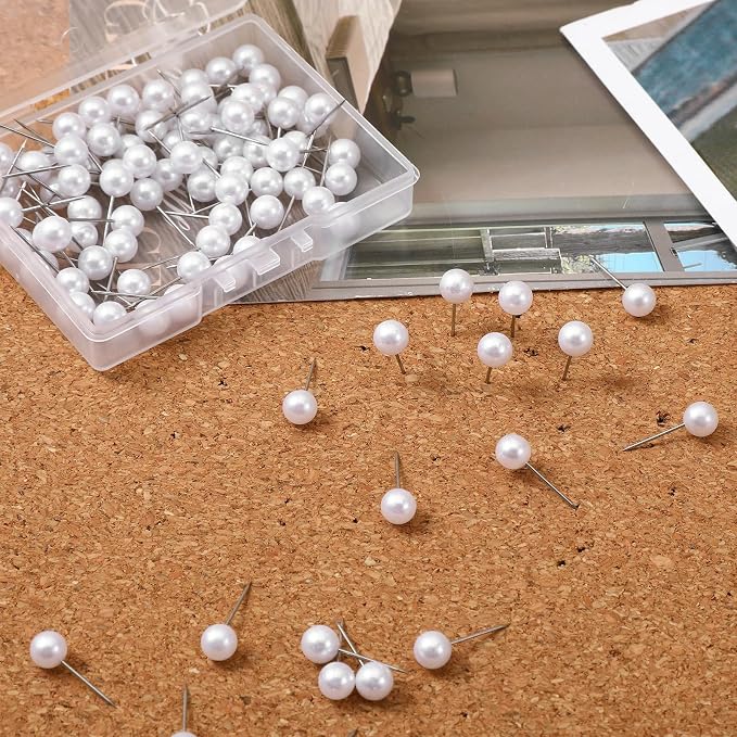 Nogeqi 100PCS Pearl Push Pins, Cute Thumb Tacks - Image 5
