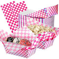Geosar 100 Pcs Gingham Party Supply Disposable Paper Food Tray Bulk Disposable by Geosar