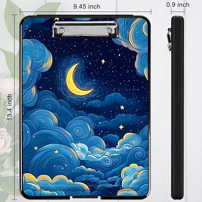 Moon Blue Clouds A4 Clipboard - Image 4