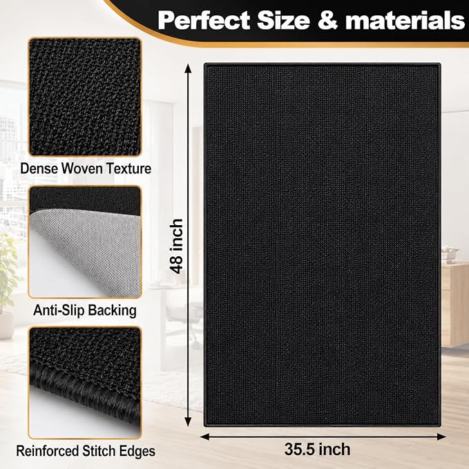 Office Chair Mat for Hardwood Floors, 48 x 35.5 in Non-Slip Desk Chair Mat for - Image 6