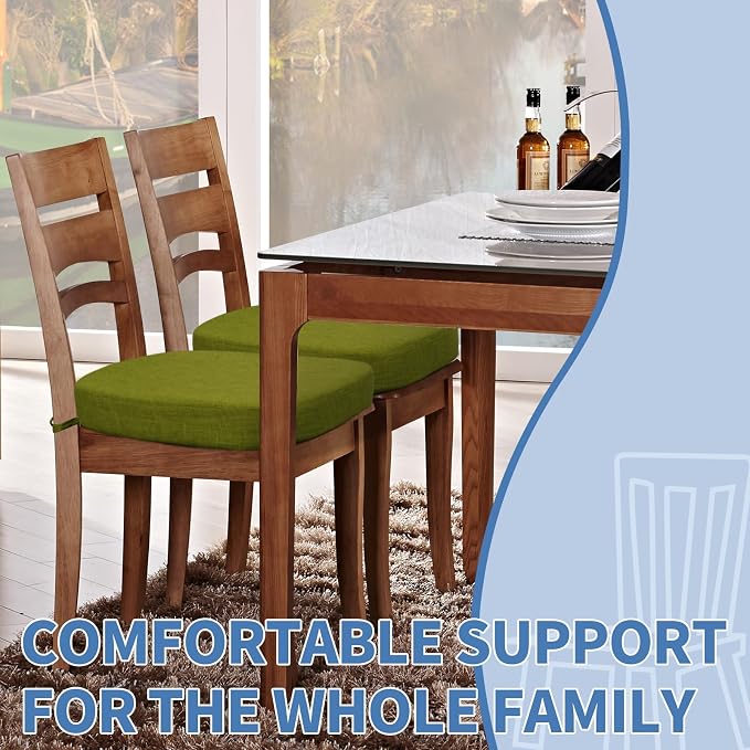 BUYUE Thickened 2.5" Dining Chair Cushions Set of 6, U-Shape High Density Foam - Image 2