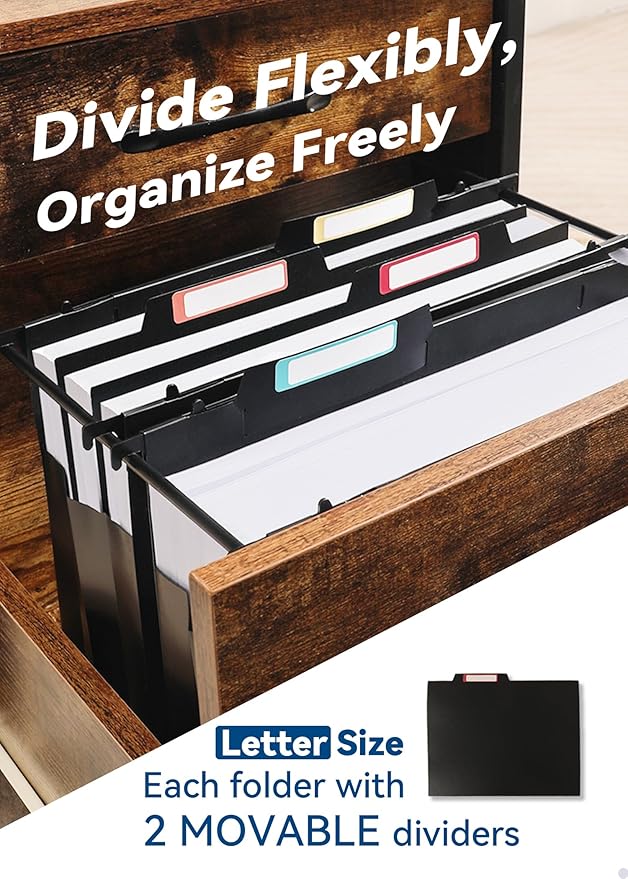SortRax Plastic High Capacity Hanging File Folders, Side-Sealed Accordion Pocket - Image 3