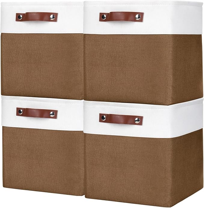 Bagnizer Collapsible Fabric Storage Cubes 11x11 Cube Storage Bins, 4 Pack by Bagnizer