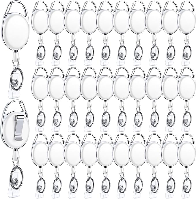 Honoson 30 Pcs Heavy Duty Retractable Badge Reels Batch ID Badge Holder by Honoson