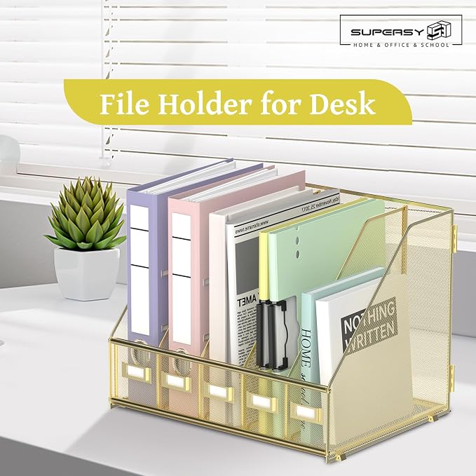 SUPEASY Desk Organizers Metal Desk Magazine File Holder - Image 7