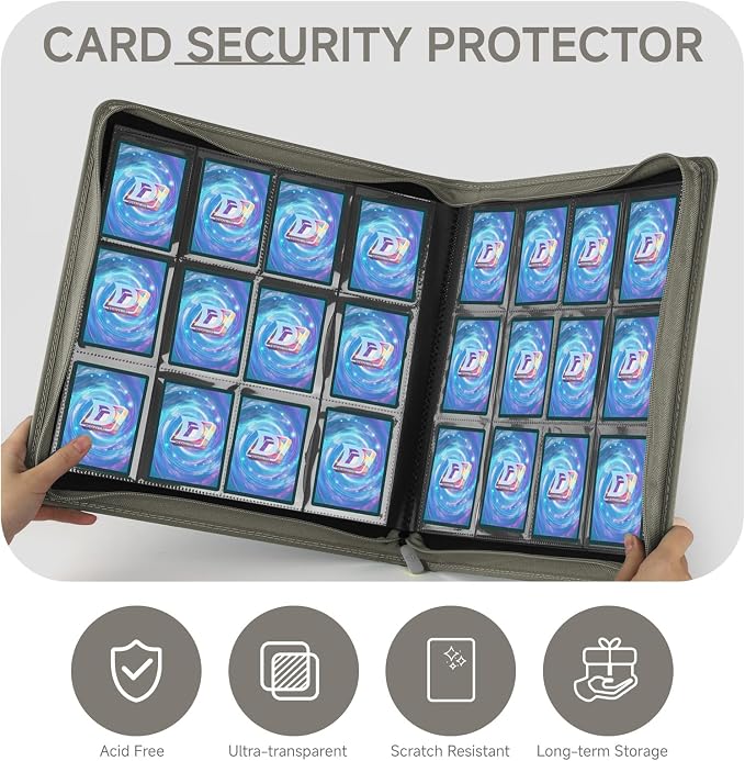 Trading Card Binder with Zip, 12 Pockets Card Binder, 720 Double Sided Pocket - Image 6