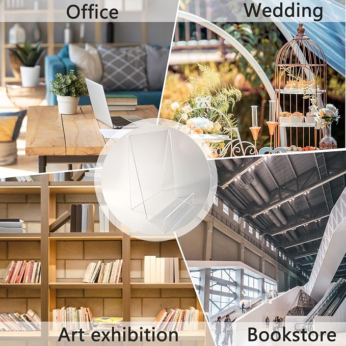 10PCS 4" x 3" Acrylic Book Display Stand Clear Easel - Image 6
