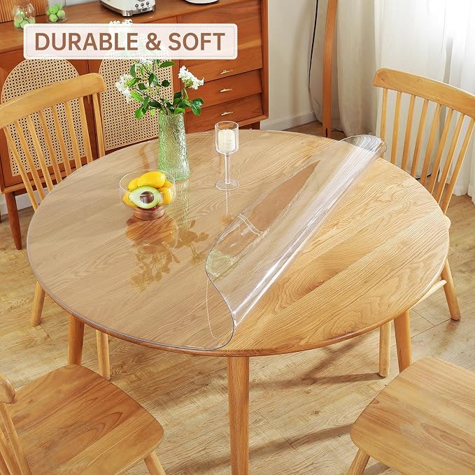Warmstar Clear Table Protector 2mm Thick, Dia.24 Inch Round Clear Table Cover - Image 2