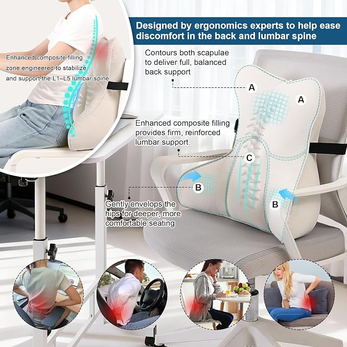 Lumbar Support Pillow – Multi-Functional Ergonomic Back Cushion - Image 4