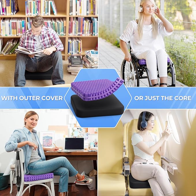 TushGuard Gel Seat Cushion for Long Sitting, Enlarged & Thickened Patent Design - Image 6