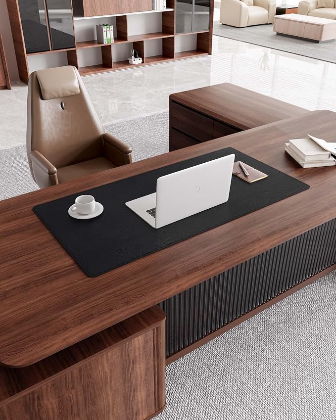 YSAGi Genuine Leather Desk Mat, 35.4"X17" Leather Desk Mat, Office Desk Pad - Image 2