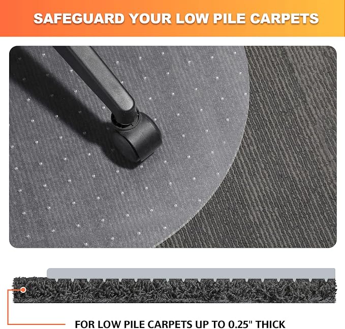 Chair Mat for Carpet- Low Pile Carpet Protector for Office Gaming Computer Desk - Image 4