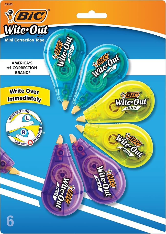 BIC Wite-Out Mini Correction Tape, No Dry Time, Long Lasting by BIC