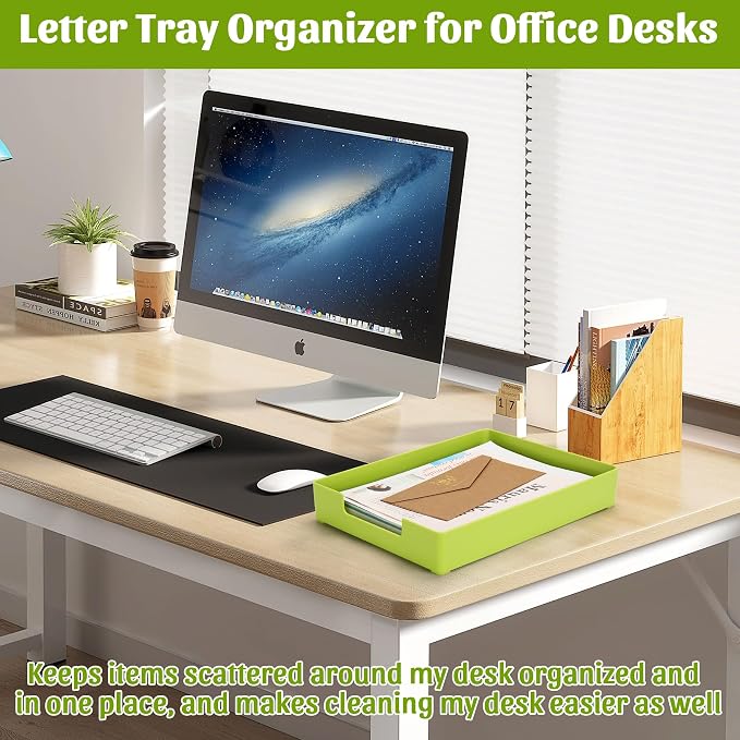 Letter-Size Tray Desk Letter Tray Paper Tray, Sturdy Heavy-Duty Plastic Printer - Image 4