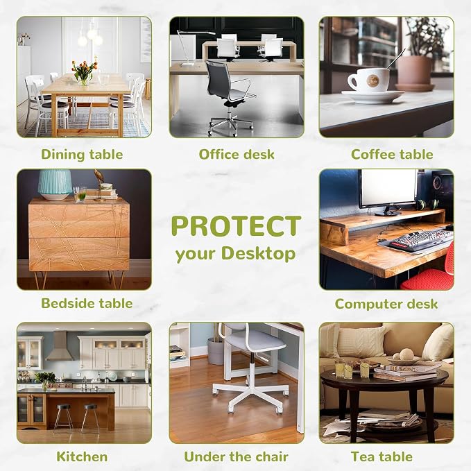42 x 60 Inch Clear Table Cover Protector, 1.5mm Plastic Table Cover, Waterproof - Image 6