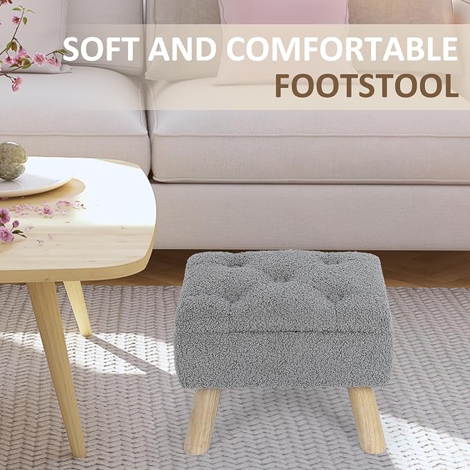 OGEMXU Storage Ottoman, Small Storage Ottoman Foot Stool - Image 4