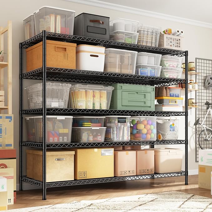 REIBII 3200LBS Storage Shelves 55.5" W Garage Shelving Heavy Duty 5 Tier - Image 8