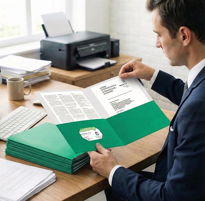 Zzrywuty 50 Packs Paper Green Folders - Image 6