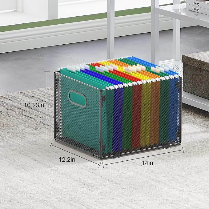 samstar Hanging File Organizer, Mesh File Folder Organizer File Crate File - Image 3