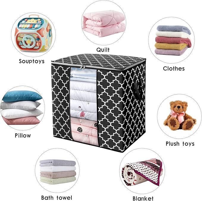 WISELIFE Storage Bags 6 Pack/100L Large Blanket Clothes Organization and - Image 6