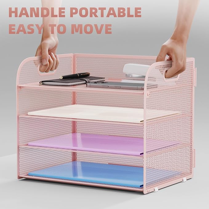 Marbrasse 2 Pack 4 Tier Paper Organizer Letter Tray - Image 5