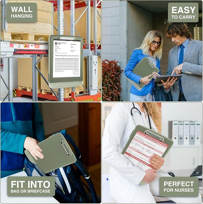 Sooez Clipboard with Storage, Clip Board 8.5 x 11 with Pen Holder, Plastic - Image 7