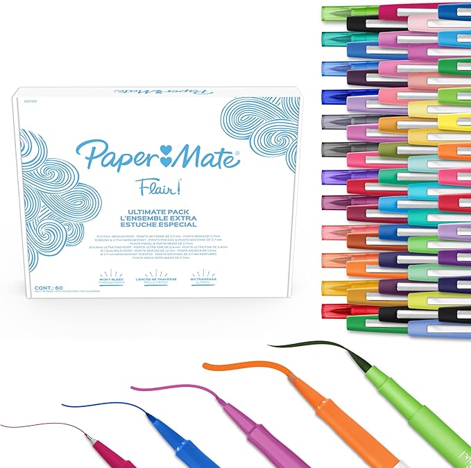 Paper Mate Flair Felt Tip Pens Ultimate Pack, Features 5 Different Types of Pens by Unknown