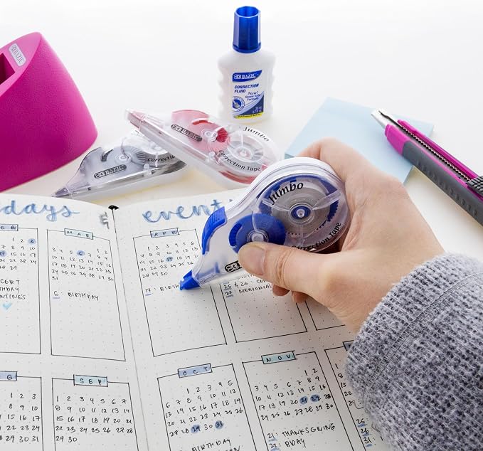 BAZIC Products Jumbo Correction Tape, 5 mm x 394 in, Dry White Film, - Image 5